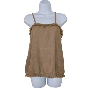 Elegant Brown Camisole with Fringe Detailing